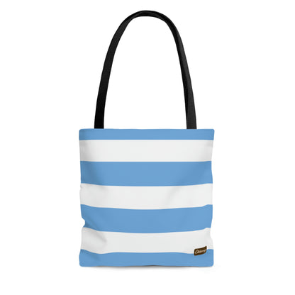 Lightweight Tote Bag - Light Blue/White Stripes