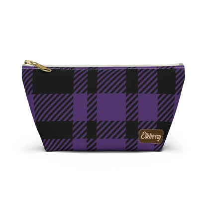 Big Bottom Zipper Pouch - Purple Buffalo Check, Purple Plaid