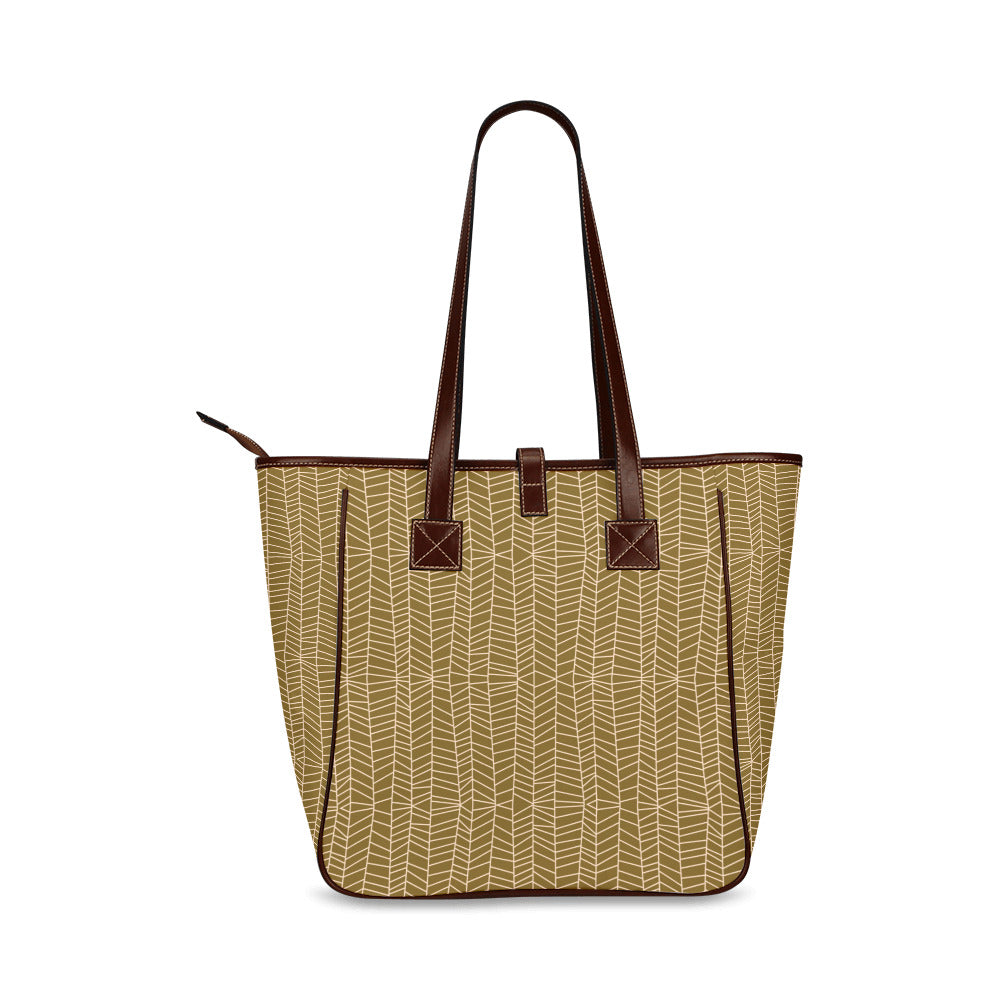 Herringbone - Mustard Classic Tote Handbag
