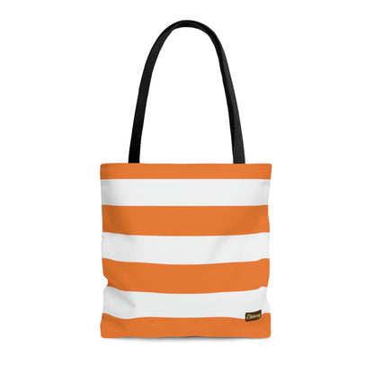 Lightweight Tote Bag - Orange/White Stripes
