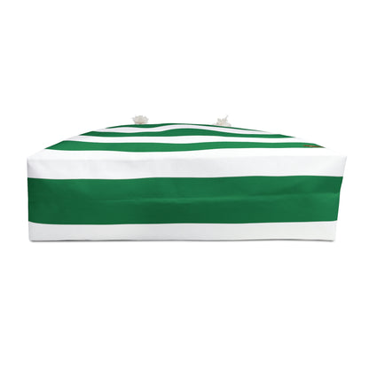 Weekender Tote Bag - Kelly Green/White Stripes
