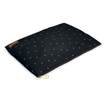 Flat Zipper Pouch - Dots on Navy