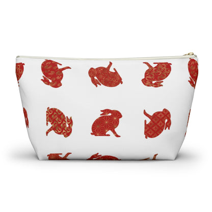 Big Bottom Zipper Pouch - Rabbit Silhouette