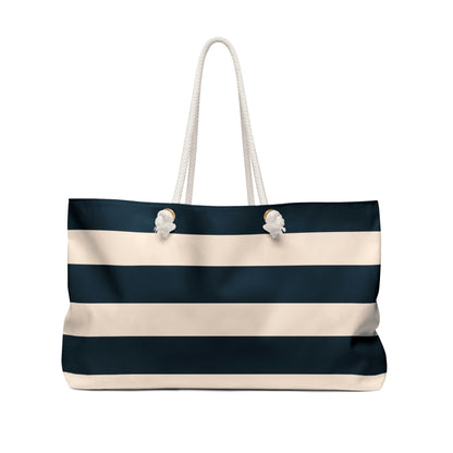 Weekender Tote Bag - Navy/Cream Stripes