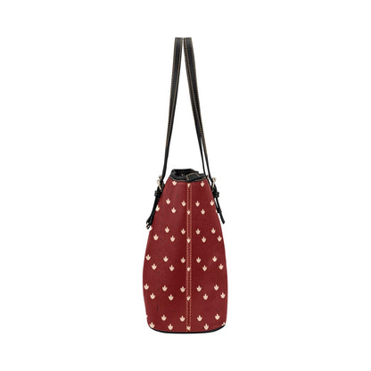 Lotus - Berry Vegan Leather Zipper Tote Handbag (Small)