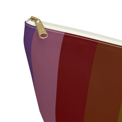 Big Bottom Zipper Pouch - Jewel Tone Rainbow, Vertical
