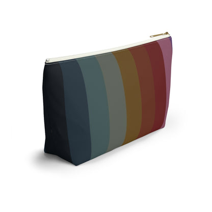 Big Bottom Zipper Pouch - Jewel Tone Rainbow, Vertical