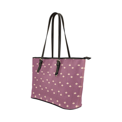 Lotus - Dusty Rose Vegan Leather Zipper Tote Handbag (Large)