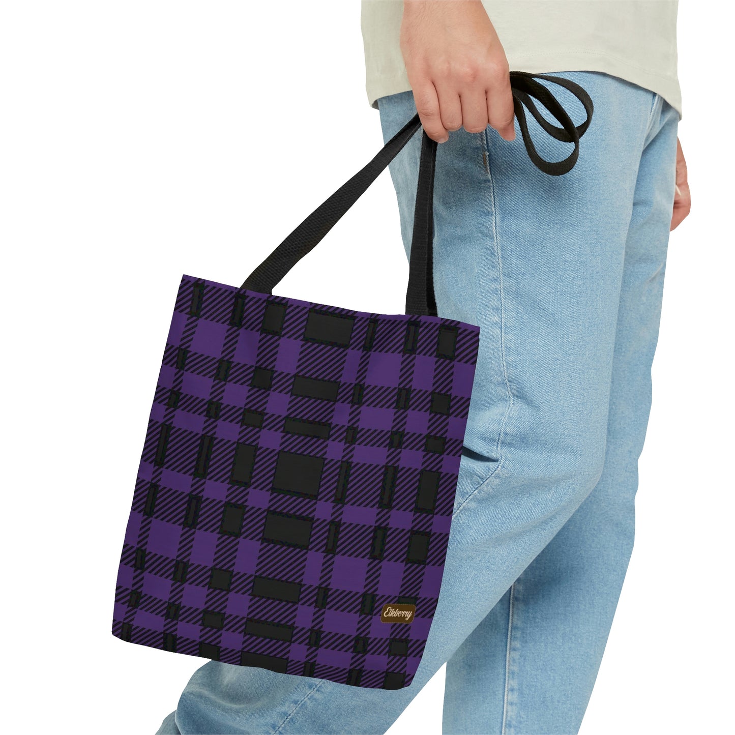Lightweight Tote Bag - Purple Buffalo Check, Purple Plaid