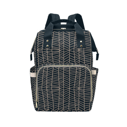 Herringbone - Navy Multi-Function Backpack