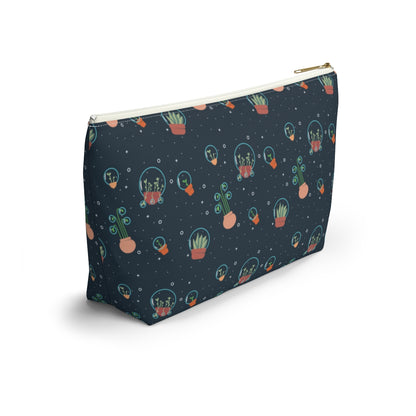 Big Bottom Zipper Pouch - Space Garden