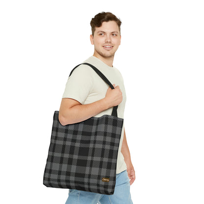 Lightweight Tote Bag - Gray Buffalo Check, Gray Plaid
