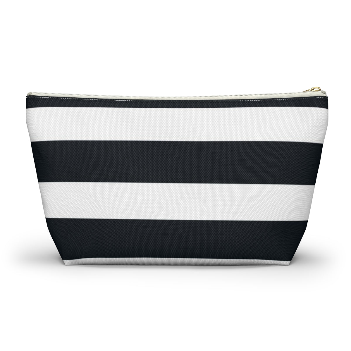 Big Bottom Zipper Pouch - Navy/White Stripes