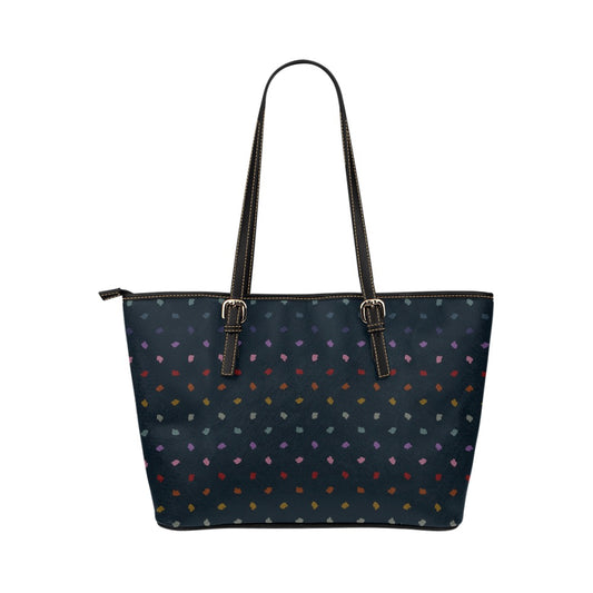 Elkberry - Rainbow Vegan Leather Zipper Tote Handbag (Small)