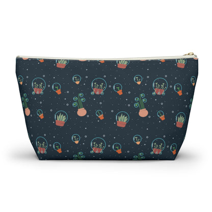 Big Bottom Zipper Pouch - Space Garden
