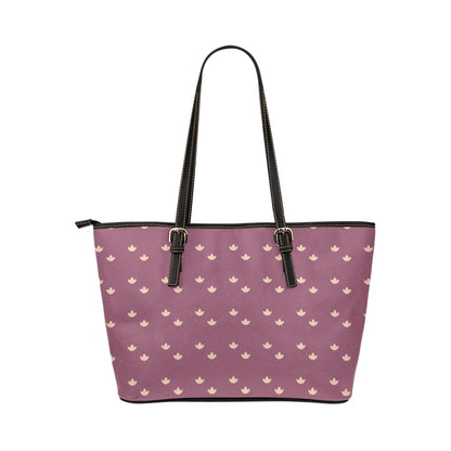 Lotus - Dusty Rose Vegan Leather Zipper Tote Handbag (Large)