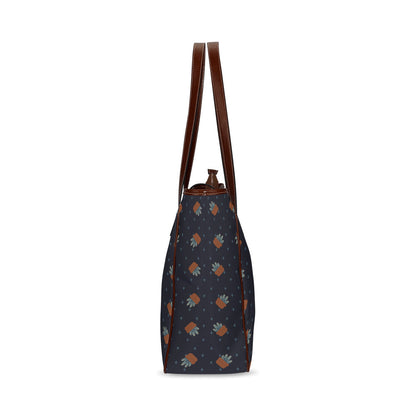 Little Plants - Navy Classic Tote Handbag