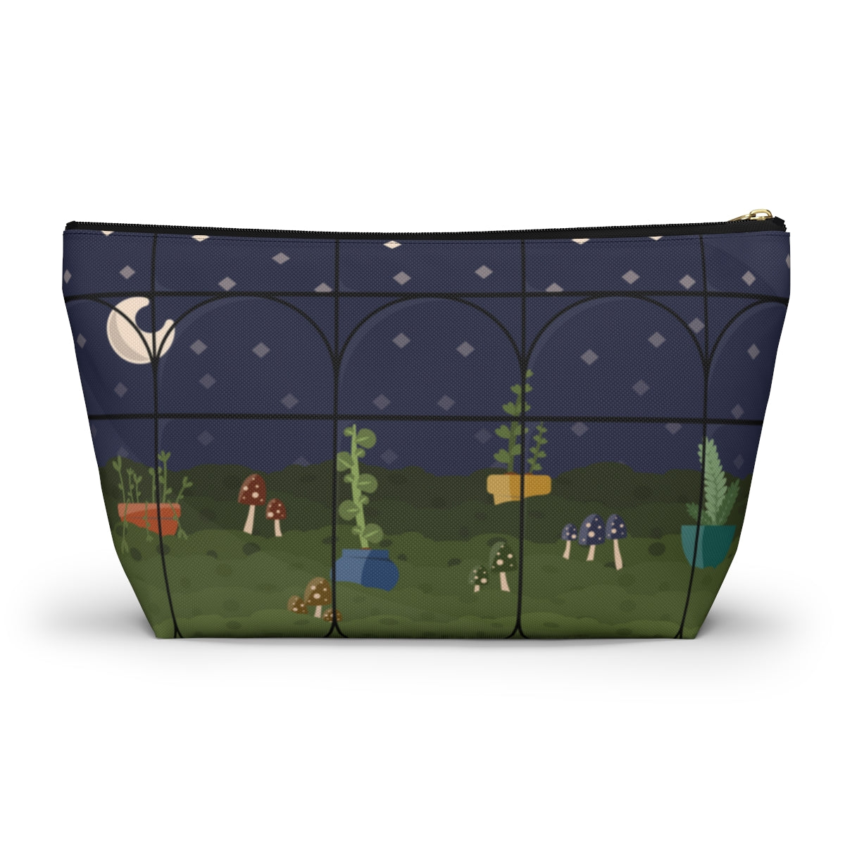 Big Bottom Zipper Pouch - Night Terrarium