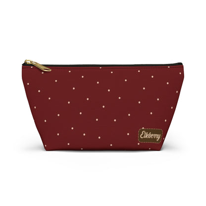 Big Bottom Zipper Pouch - Dots on Berry