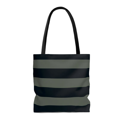 Lightweight Tote Bag - Sage/Navy Stripes