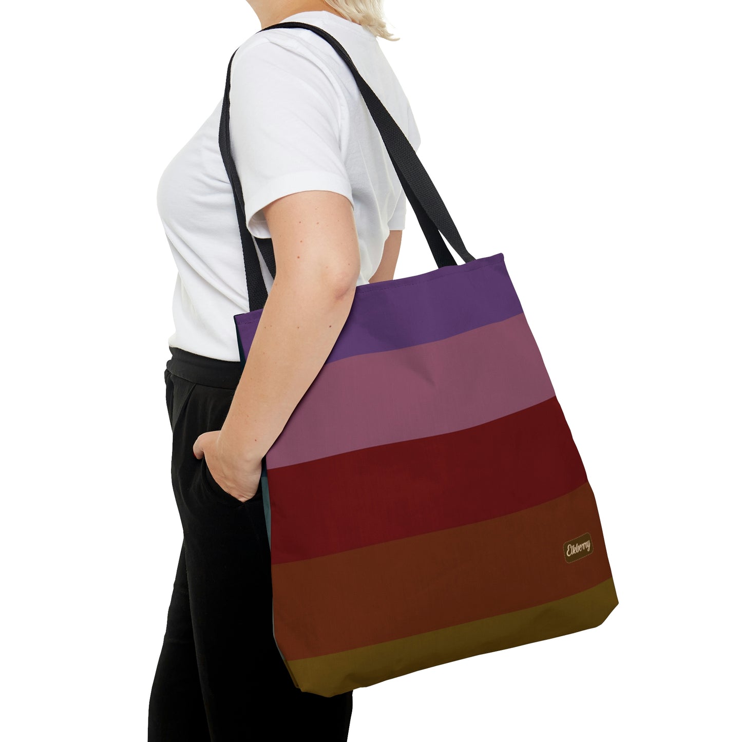 Lightweight Tote Bag - Jewel Tone Rainbow, Horizontal