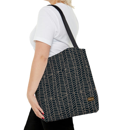 Lightweight Tote Bag - Herringbone in Navy