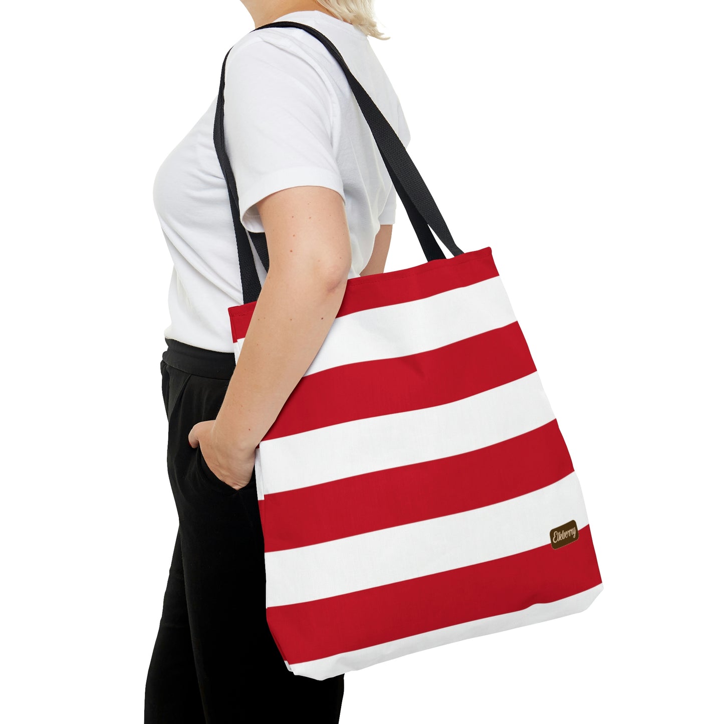 Lightweight Tote Bag - Red/White Stripes