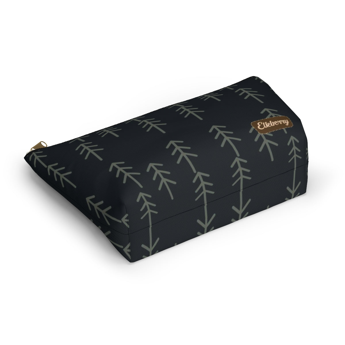 Big Bottom Zipper Pouch - Stick Trees in Navy