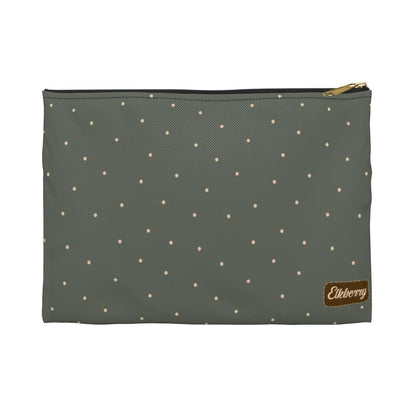 Flat Zipper Pouch - Dots on Sage