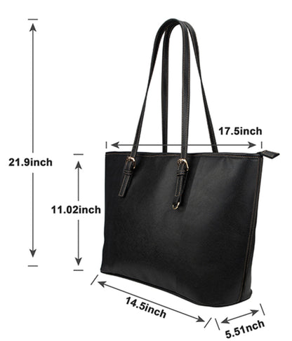 Elkberry Vegan Leather Zipper Tote Handbag (Large)