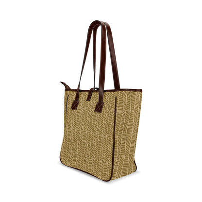 Herringbone - Mustard Classic Tote Handbag