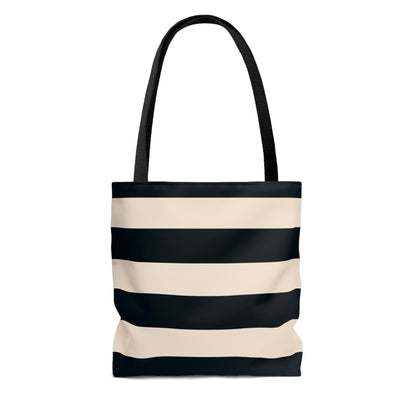 Lightweight Tote Bag - Navy/Cream Stripes