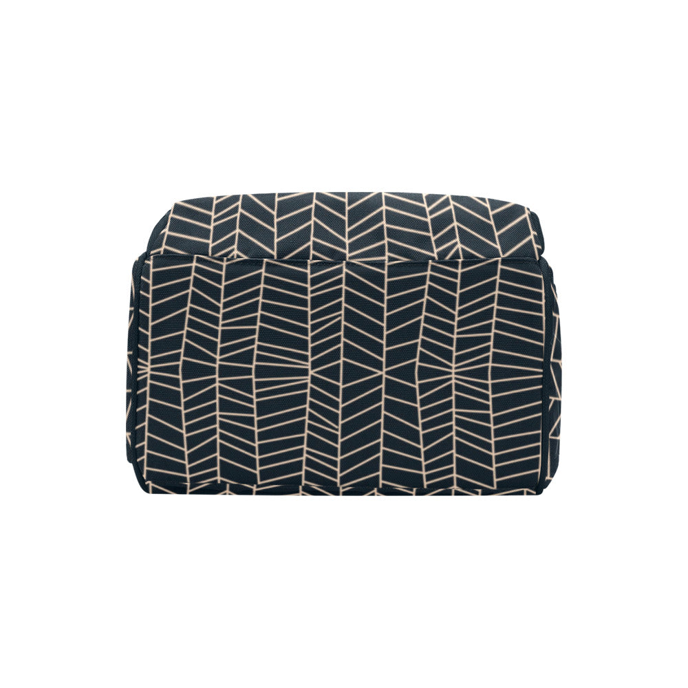 Herringbone - Navy Multi-Function Backpack
