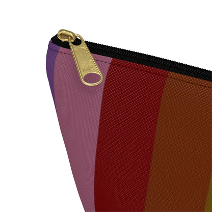 Big Bottom Zipper Pouch - Jewel Tone Rainbow, Vertical