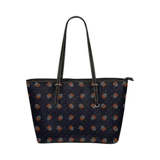 Little Planties Vegan Leather Zipper Tote Handbag (Large)