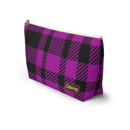Big Bottom Zipper Pouch - Pink Buffalo Check, Pink Plaid