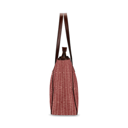 Herringbone - Berry Classic Tote Handbag
