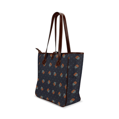 Little Plants - Navy Classic Tote Handbag