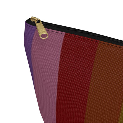 Big Bottom Zipper Pouch - Jewel Tone Rainbow, Vertical