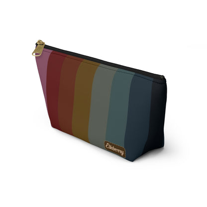 Big Bottom Zipper Pouch - Jewel Tone Rainbow, Vertical