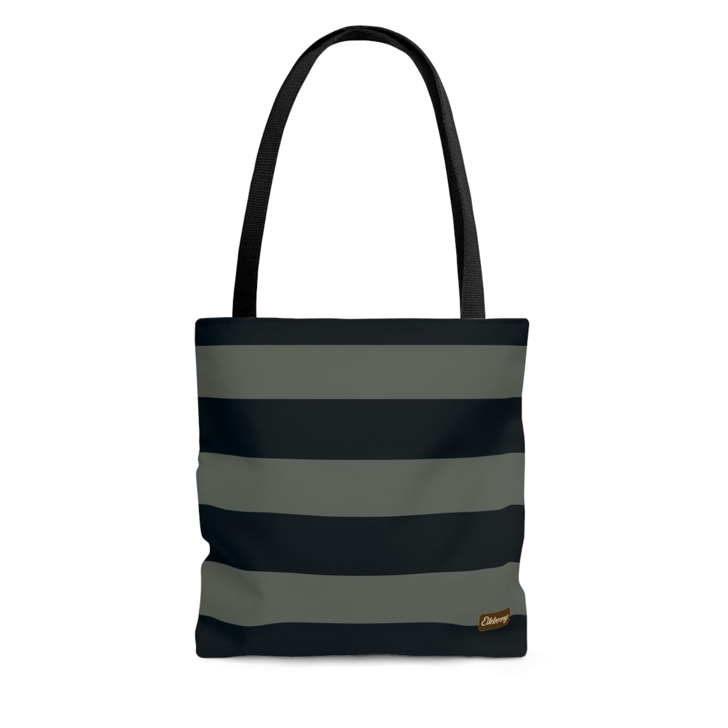 Lightweight Tote Bag - Sage/Navy Stripes
