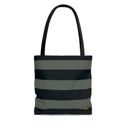 Lightweight Tote Bag - Sage/Navy Stripes