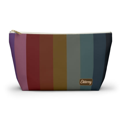 Big Bottom Zipper Pouch - Jewel Tone Rainbow, Vertical