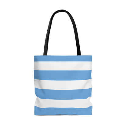 Lightweight Tote Bag - Light Blue/White Stripes