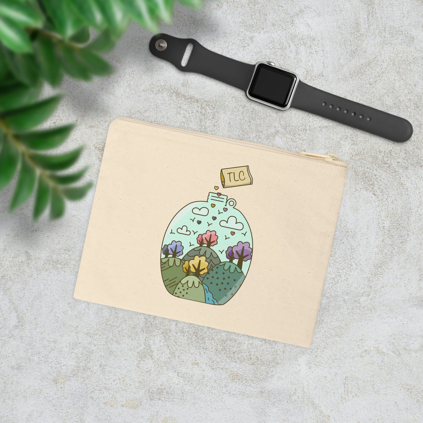Cotton Zipper Pouch - Take Care of Our Earth