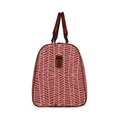 Herringbone - Berry Waterproof Travel Bag (Large)