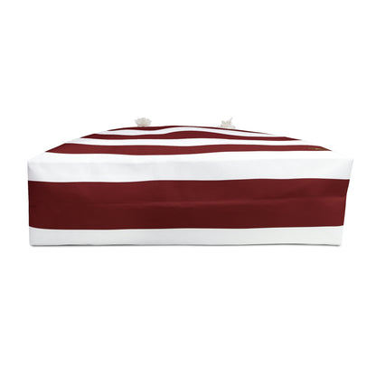 Weekender Tote Bag - Berry/White Stripes