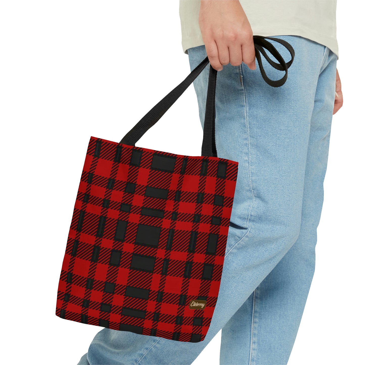 Lightweight Tote Bag - Red Buffalo Check, Red Plaid