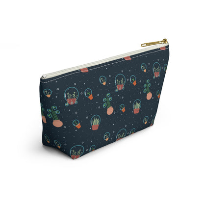 Big Bottom Zipper Pouch - Space Garden