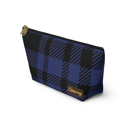 Big Bottom Zipper Pouch - Blue Buffalo Check, Blue Plaid